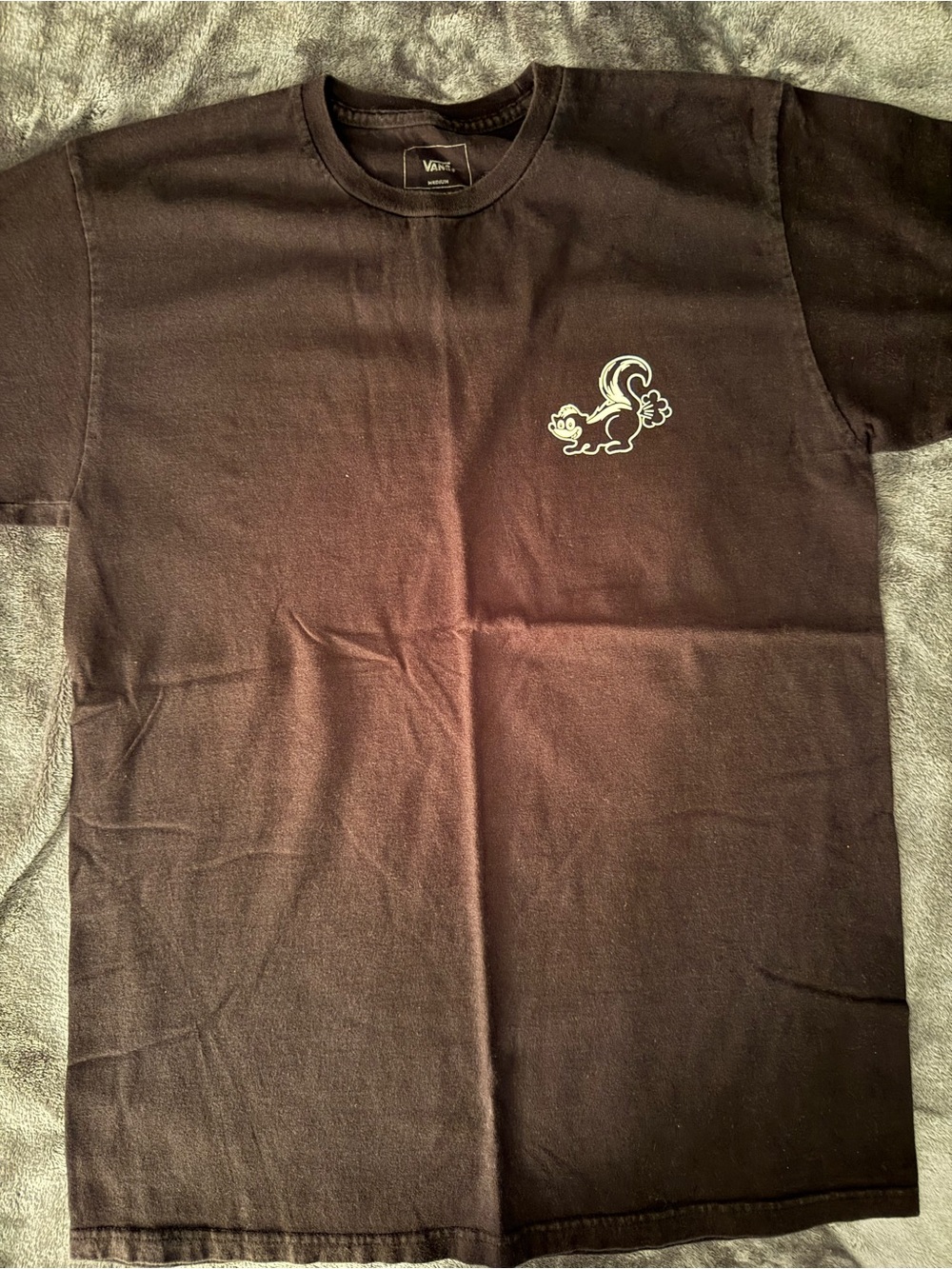 Vans Black Short-Sleeve Crew with Skunk Graphic
